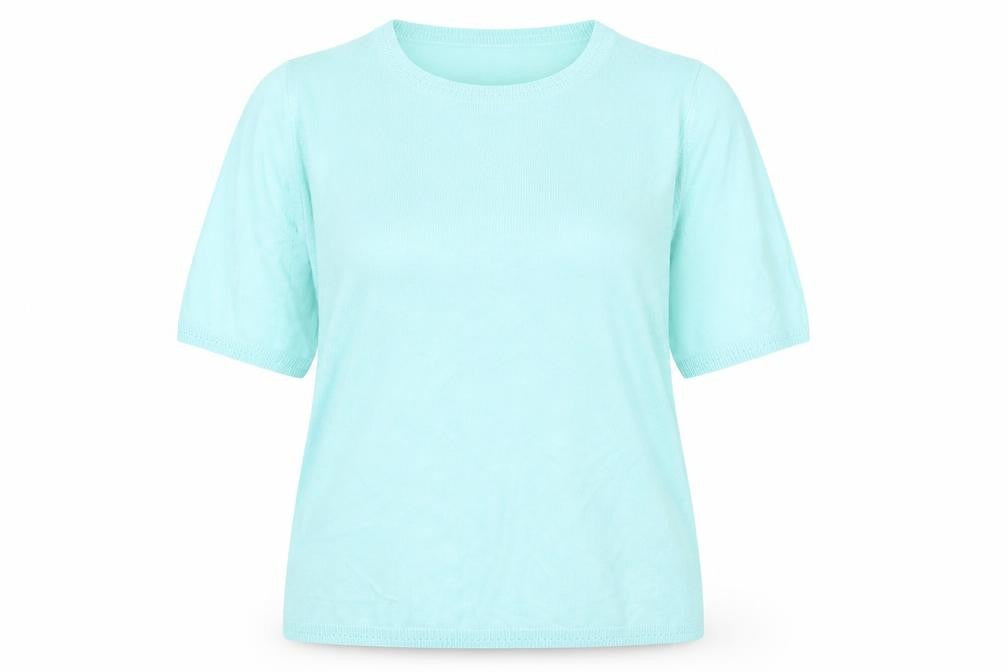 Womens UK Size 14 Classic Blue Basic T-Shirt