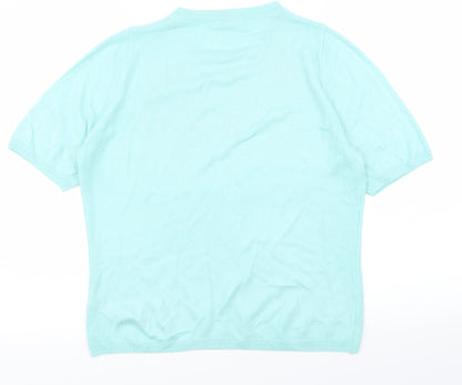 Womens UK Size 14 Classic Blue Basic T-Shirt