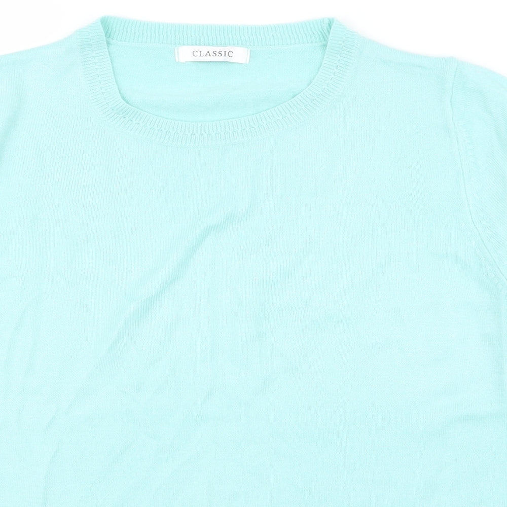Womens UK Size 14 Classic Blue Basic T-Shirt