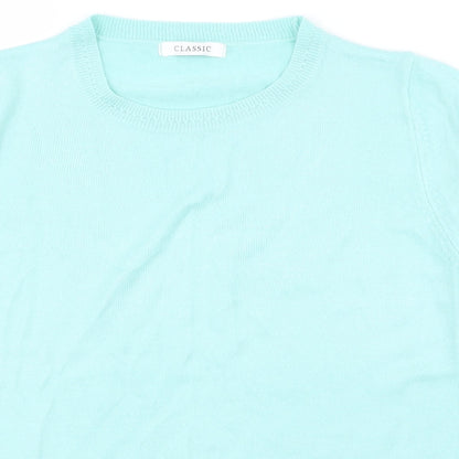 Womens UK Size 14 Classic Blue Basic T-Shirt