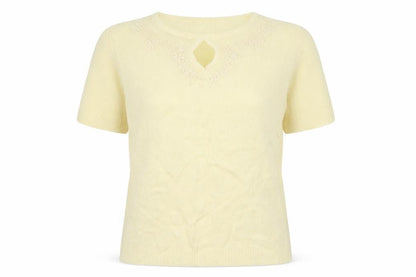 Womens UK Size 14 EWM Yellow Basic T-Shirt