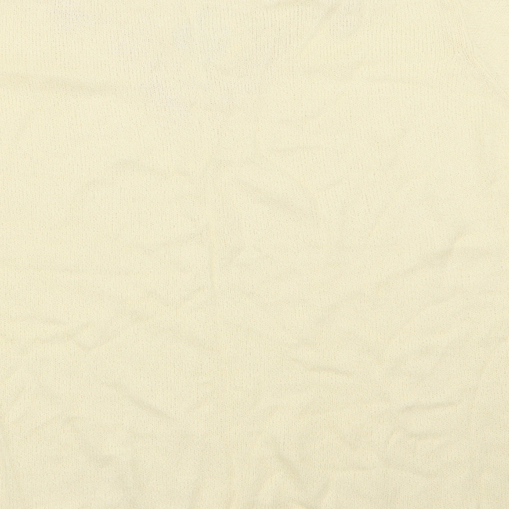 EWM Womens Yellow Floral  Basic T-Shirt Size 14