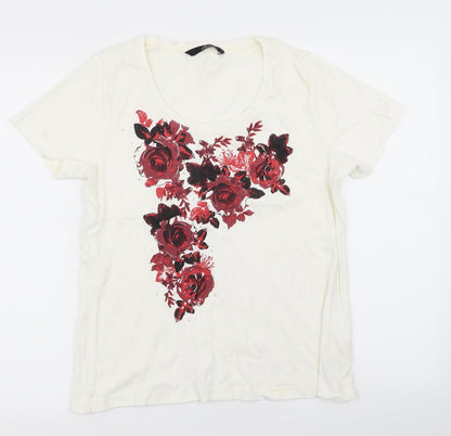 Womens UK Size S BM casual White Basic T-Shirt
