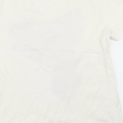 Womens UK Size S BM casual White Basic T-Shirt