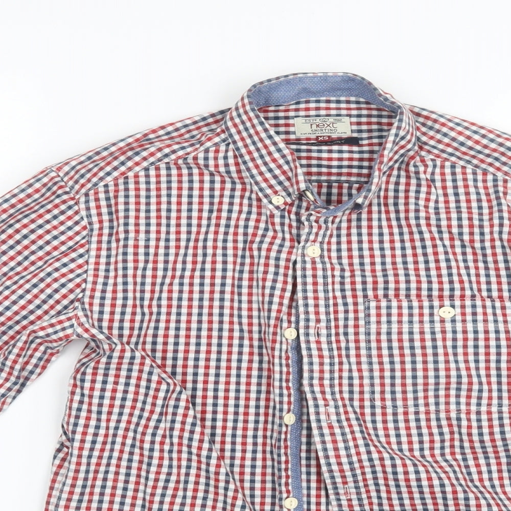 Mens UK Size XS NEXT Red  Button-Up Long Sleeve Casual Shirt