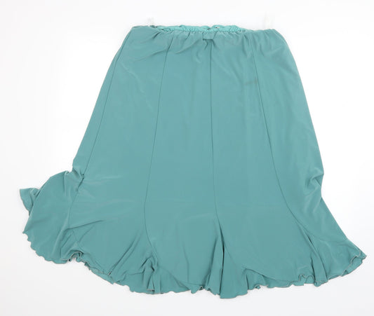BASSINI Womens Green   A-Line Skirt Size XL