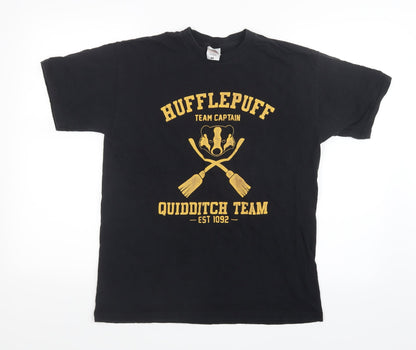 Mens UK Size M Fruit of the Loom Black  T-Shirt
