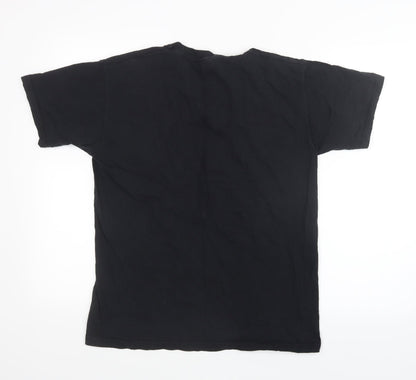 Mens UK Size M Fruit of the Loom Black  T-Shirt