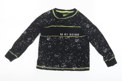 Matalan Boys Black Geometric   Pyjama Top Size 5 Years