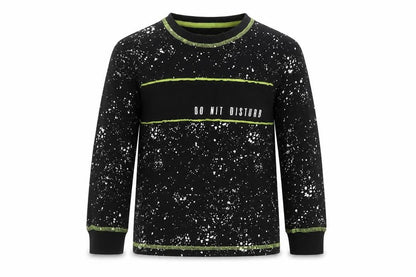 Matalan Boys Black Geometric   Pyjama Top Size 5 Years