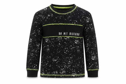 Matalan Boys Black Geometric   Pyjama Top Size 5 Years