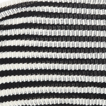 Preworn Womens Black Striped Knit Pullover Jumper Size 6