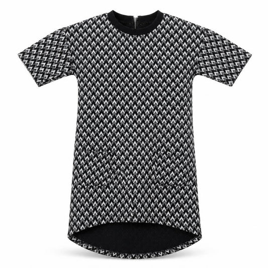 TU Girls Black Geometric  Shirt Dress  Size 9 Years