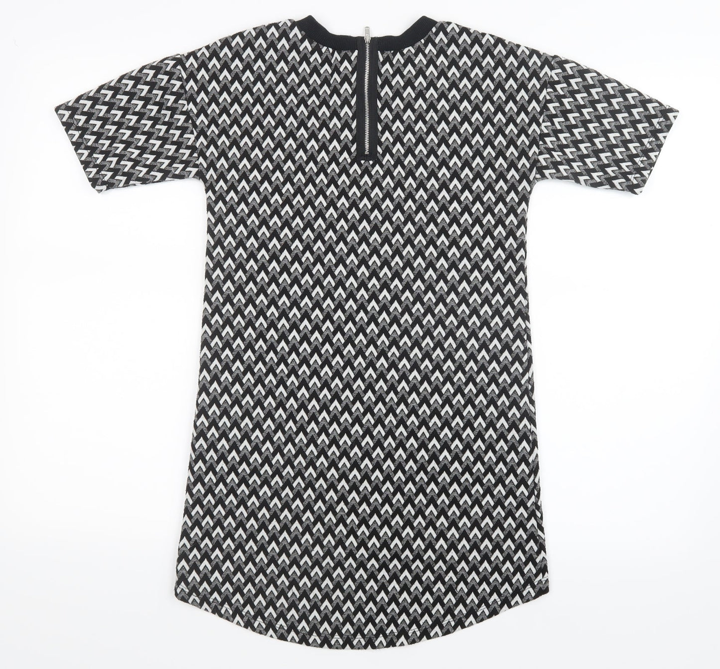 TU Girls Black Geometric  Shirt Dress  Size 9 Years