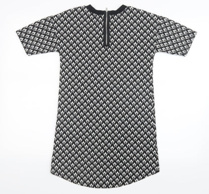 TU Girls Black Geometric  Shirt Dress  Size 9 Years