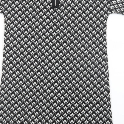 TU Girls Black Geometric  Shirt Dress  Size 9 Years