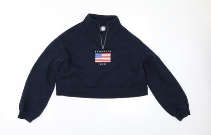 Womens UK Size S Divided by H&M Blue Pullover Sweatshirt