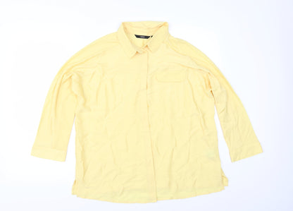 Womens UK Size 12 NEXT Yellow Tunic Button-Up