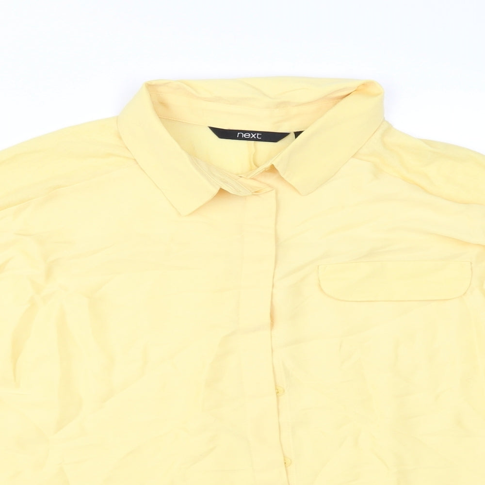 Womens UK Size 12 NEXT Yellow Tunic Button-Up