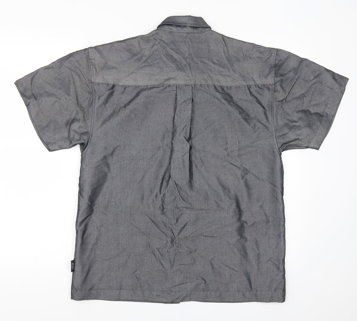 Mens UK Size S Easy Grey  Button-Up Short Sleeve Casual Shirt