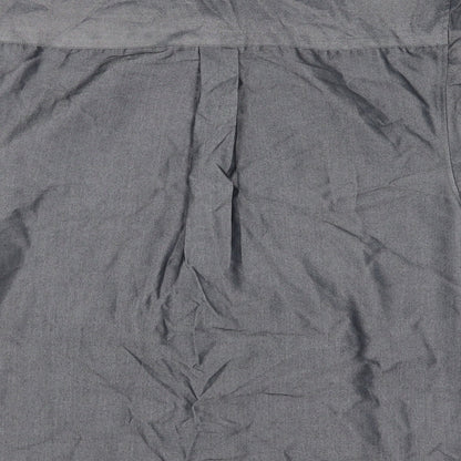 Mens UK Size S Easy Grey  Button-Up Short Sleeve Casual Shirt
