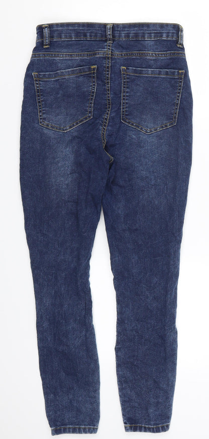Boohoo Womens Blue  Denim Skinny Jeans Size 10 L24.5 in