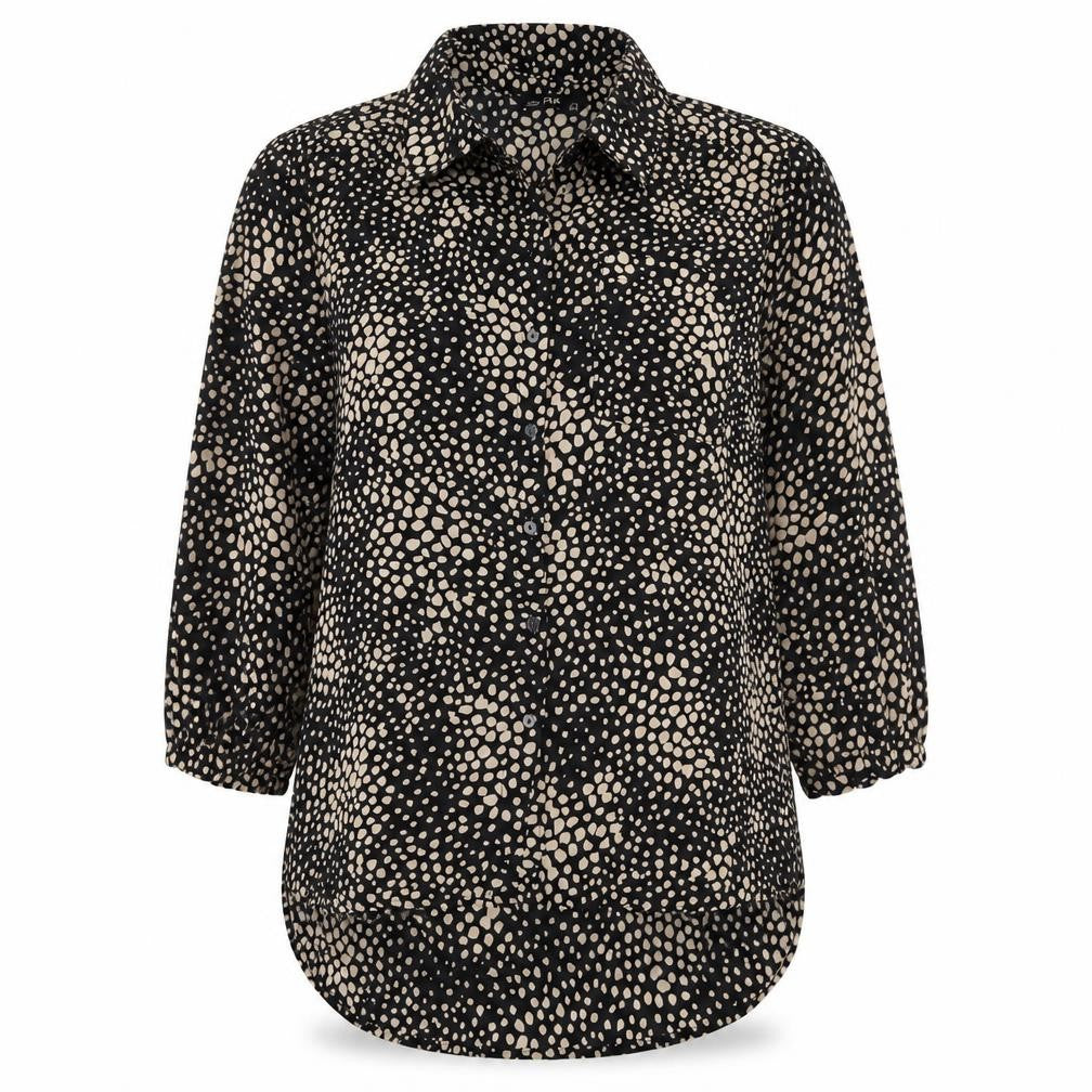 Womens UK Size 14 F&F Black Basic Button-Up