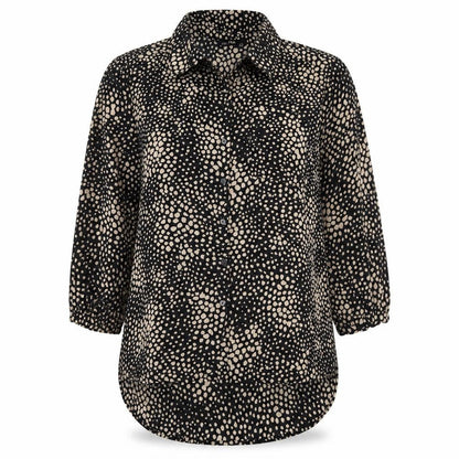 Womens UK Size 14 F&F Black Basic Button-Up