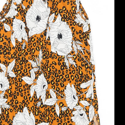 Papaya Womens Orange Animal Print  Basic Tank Size 8  - Floral