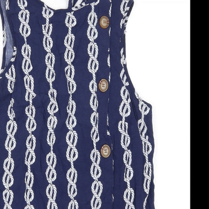 Womens UK Size 8 Papaya Blue Basic Tank