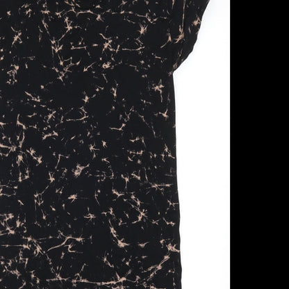 River Island Womens Black Geometric  Slip Dress  Size 10  - Marble Effect
