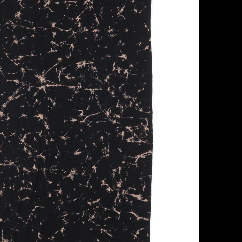 River Island Womens Black Geometric  Slip Dress  Size 10  - Marble Effect
