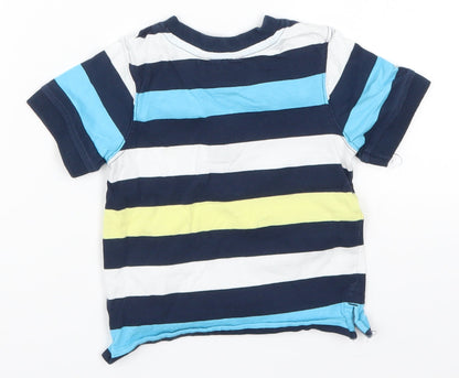 George Boys Blue Striped  Basic T-Shirt Size 9-12 Months  - Rugby