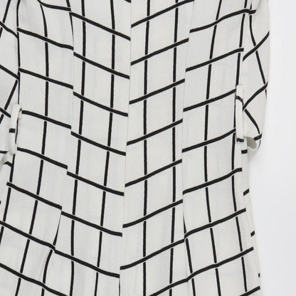 COLLECTION  Womens White Check  Fit & Flare  Size 8