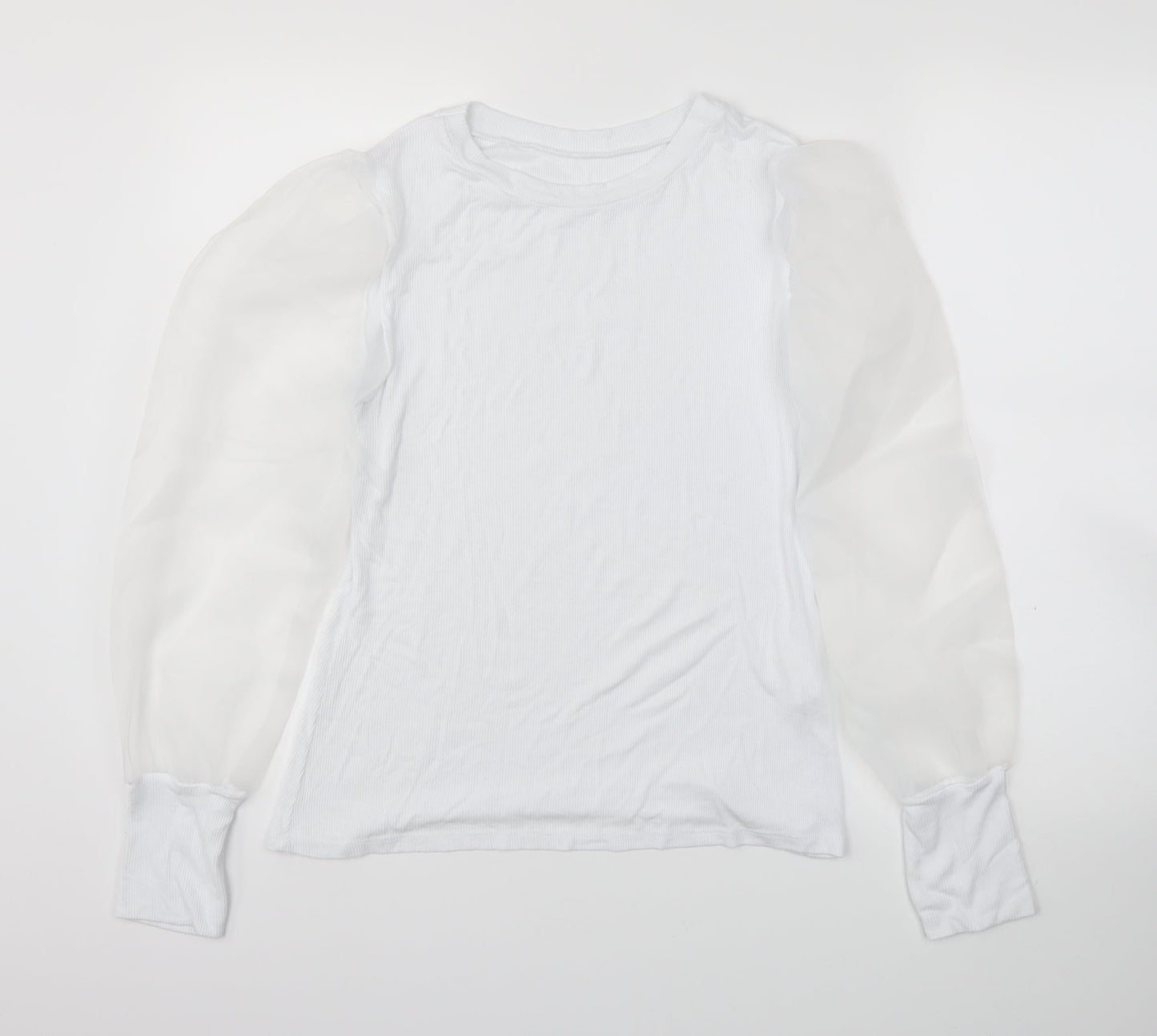 Womens UK Size L Preworn White Basic T-Shirt