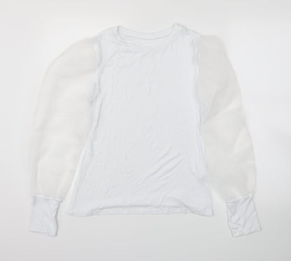 Womens UK Size L Preworn White Basic T-Shirt