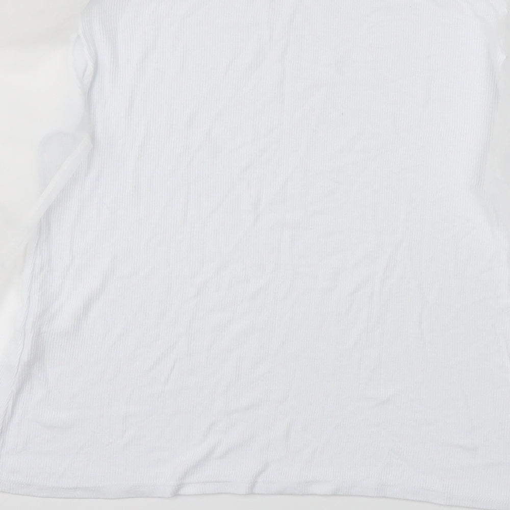 Womens UK Size L Preworn White Basic T-Shirt
