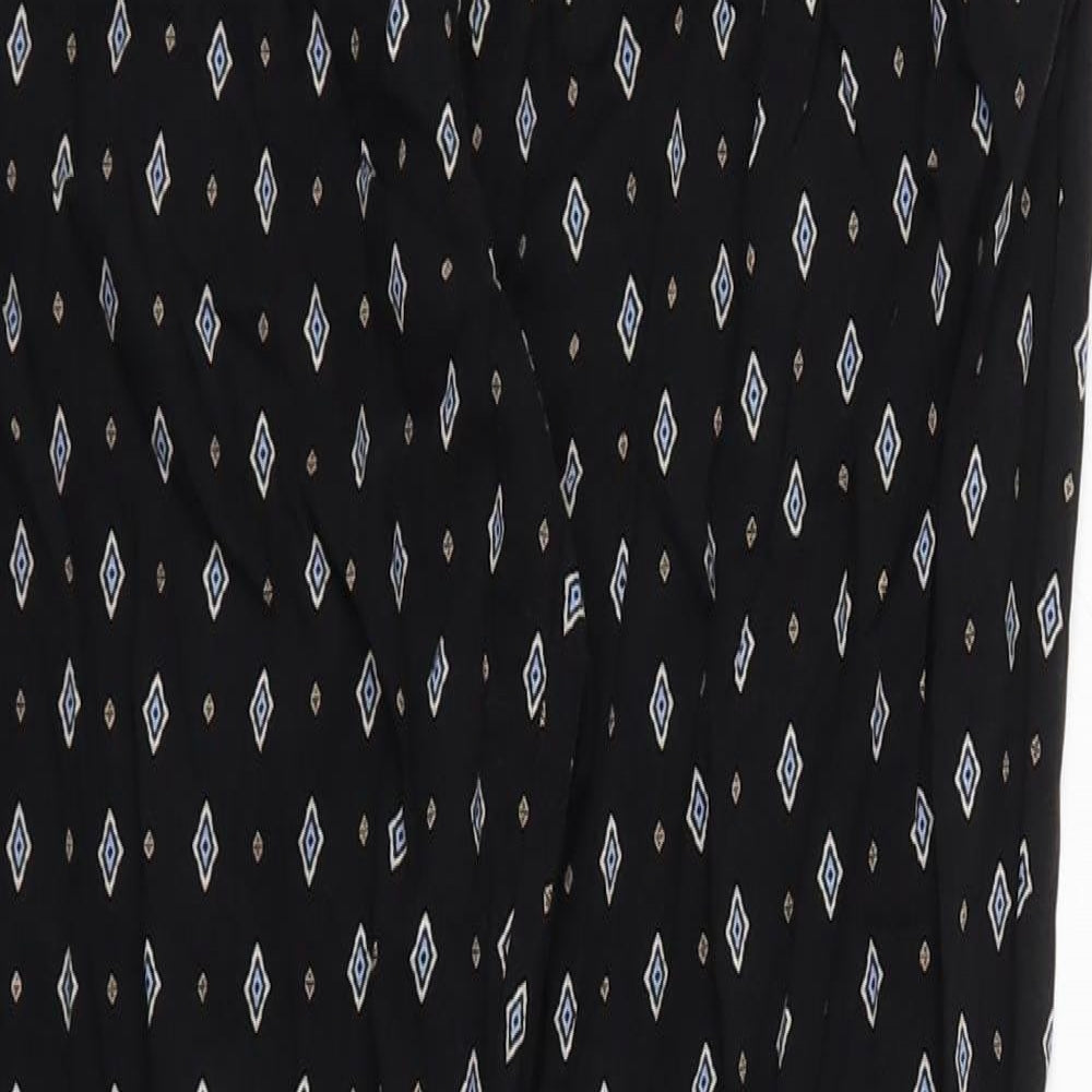 New Look Womens Black Argyle/Diamond  Jogger Trousers Size 10 L27 in - Stretch waistband