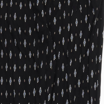 New Look Womens Black Argyle/Diamond  Jogger Trousers Size 10 L27 in - Stretch waistband