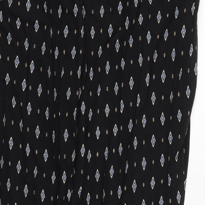 New Look Womens Black Argyle/Diamond  Jogger Trousers Size 10 L27 in - Stretch waistband