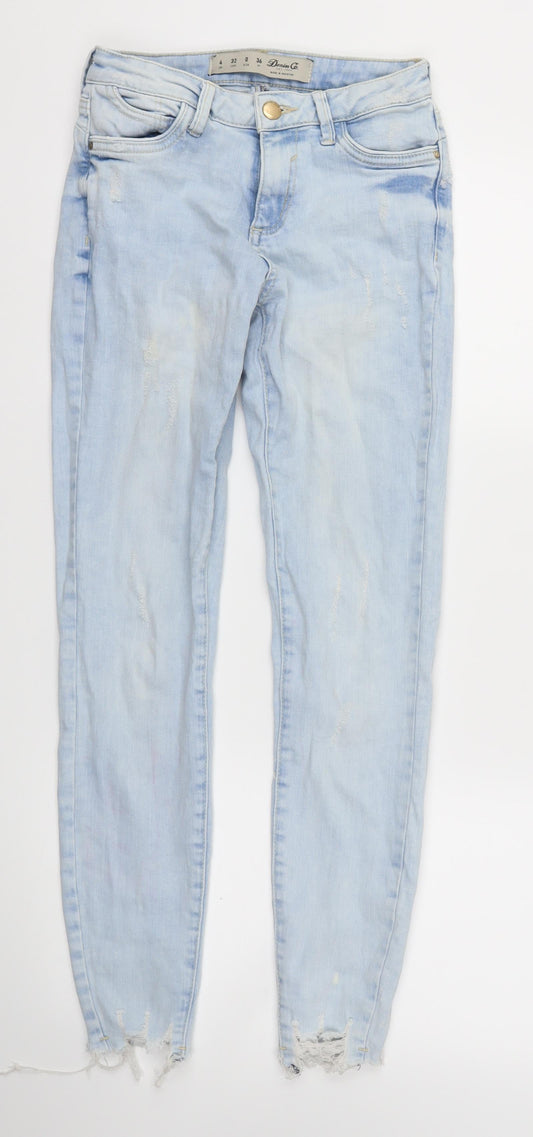 Denim & Co. Womens Blue   Skinny Jeans Size 4 L28 in
