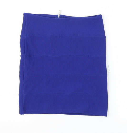 Boohoo Womens Blue   A-Line Skirt Size 8