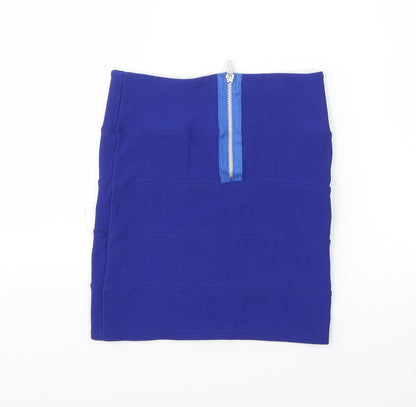 Boohoo Womens Blue   A-Line Skirt Size 8
