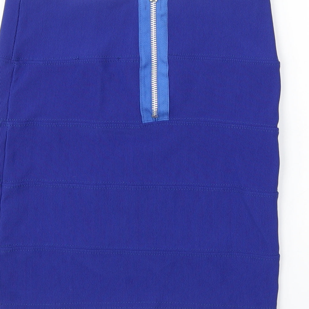 Boohoo Womens Blue   A-Line Skirt Size 8