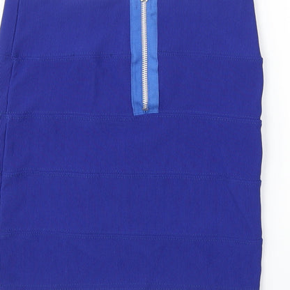 Boohoo Womens Blue   A-Line Skirt Size 8