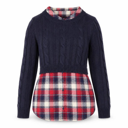 Papaya Womens Blue Check  Pullover Jumper Size 12