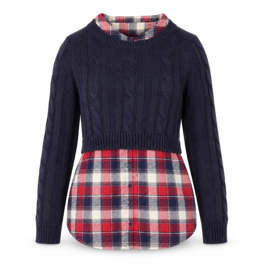 Papaya Womens Blue Check  Pullover Jumper Size 12