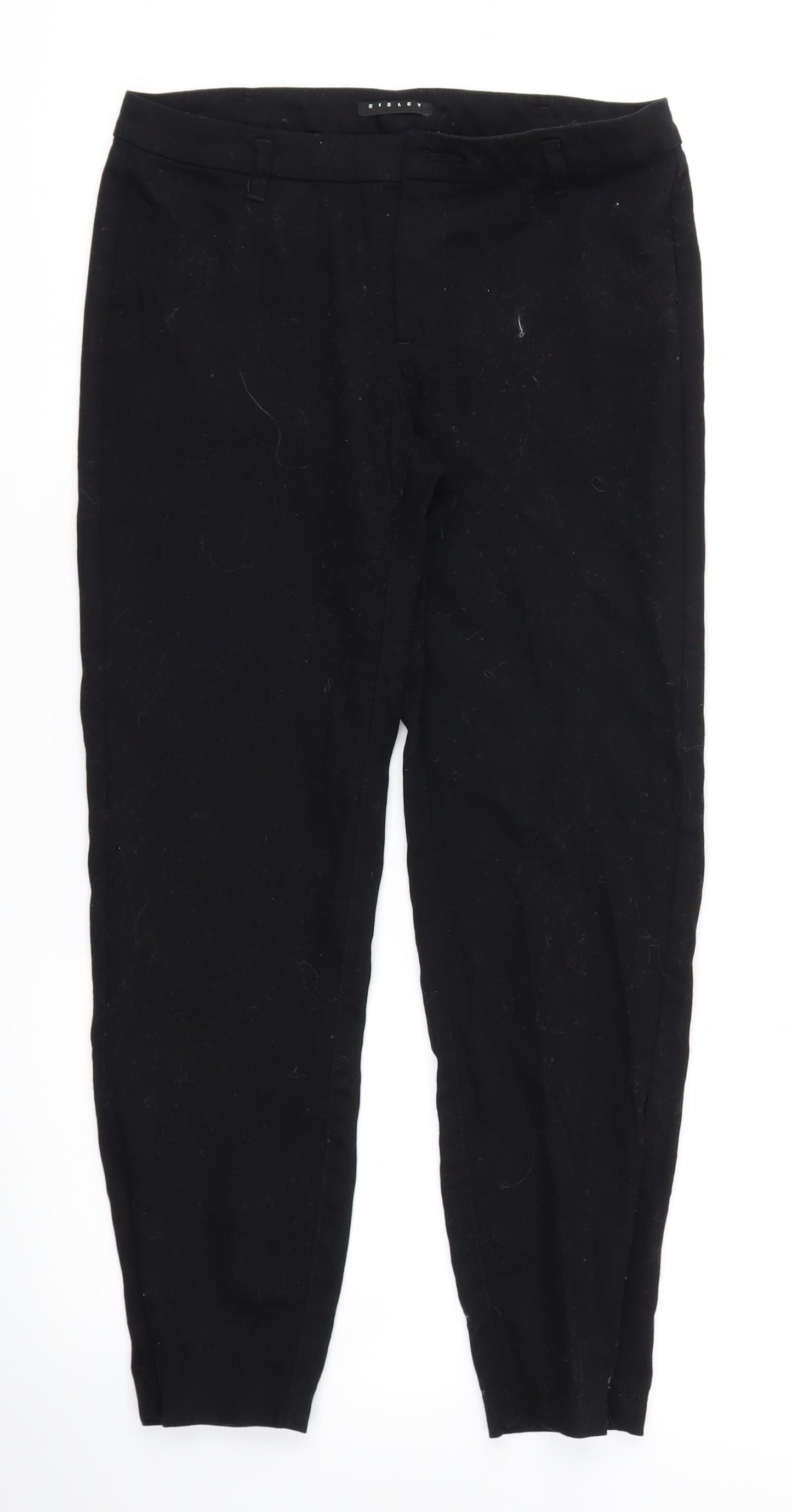 Womens UK Size 8 Sisley Regular Fit  Black Trousers