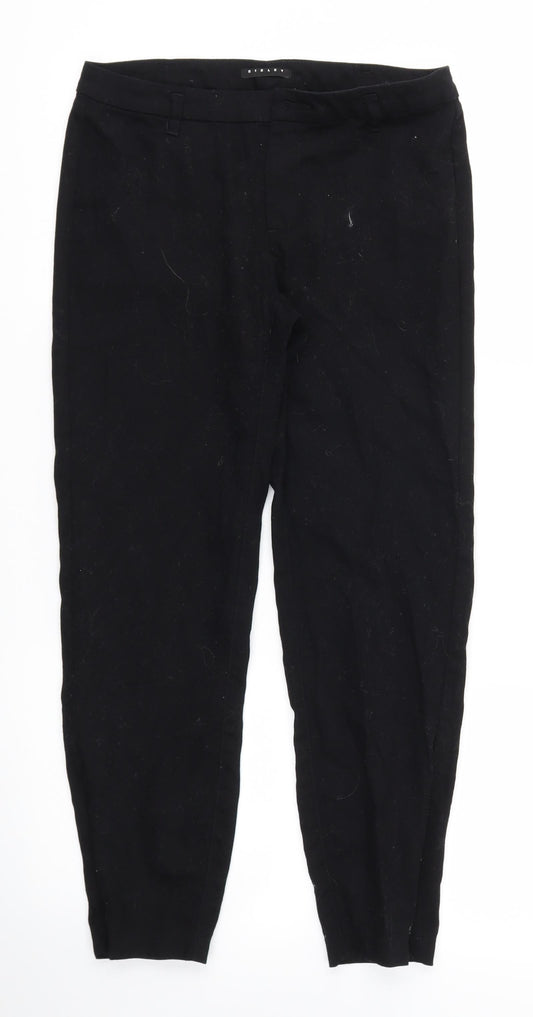 Womens UK Size 8 Sisley Regular Fit  Black Trousers