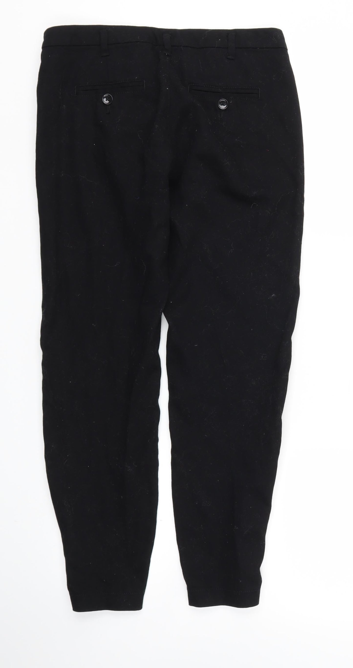 Womens UK Size 8 Sisley Regular Fit  Black Trousers